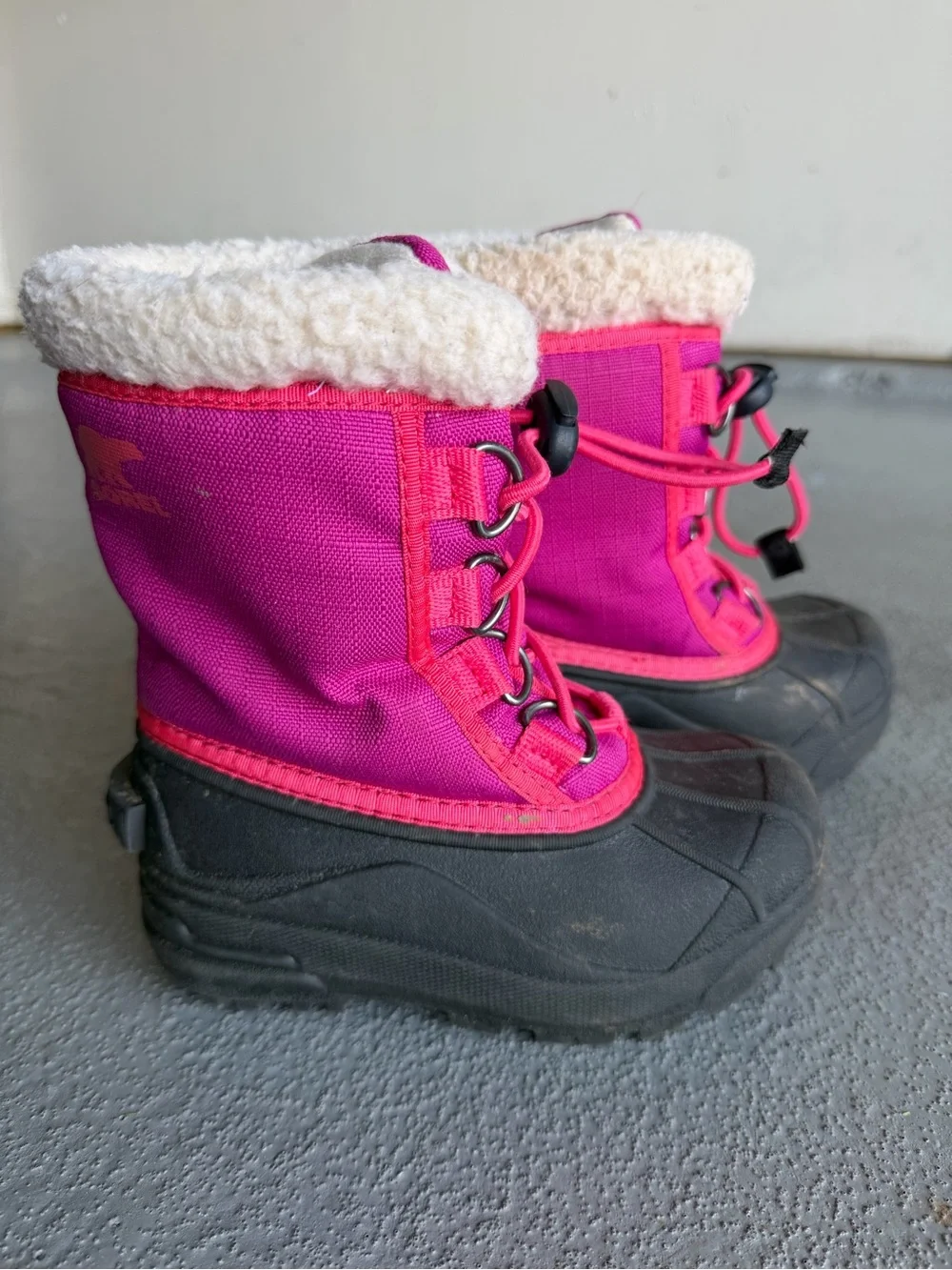 Sorel Kids Pink and Black Snow Boots